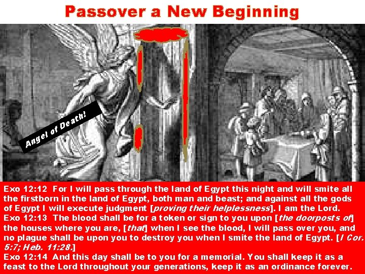 Passover a New Beginning ! th ea D of l e g An Exo