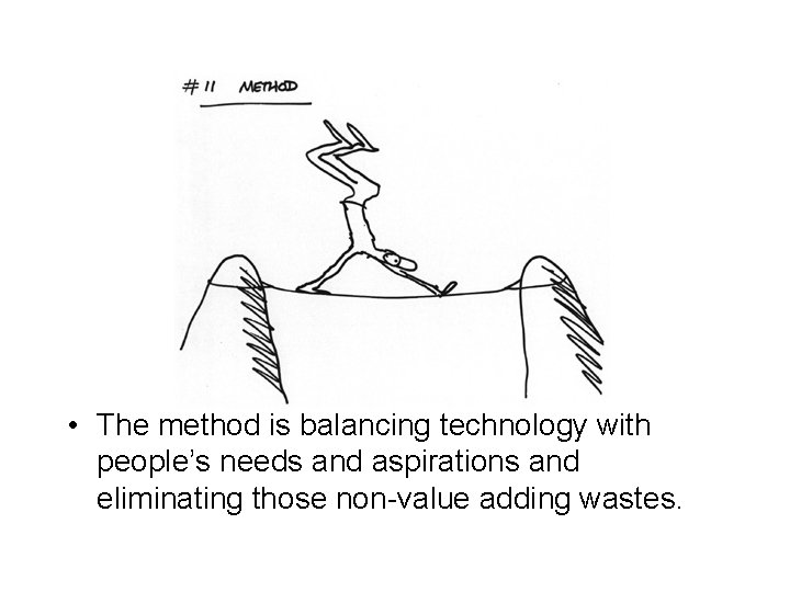  • The method is balancing technology with people’s needs and aspirations and eliminating