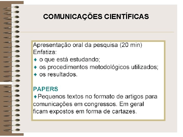 COMUNICAÇÕES CIENTÍFICAS 