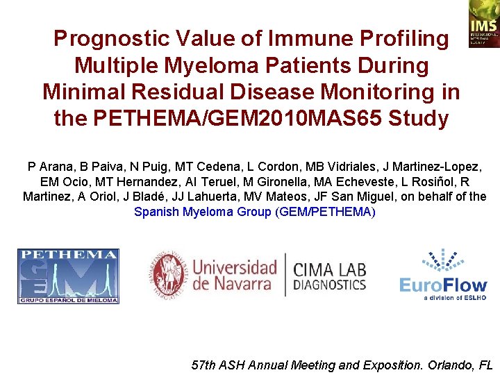 Prognostic Value of Immune Profiling Multiple Myeloma Patients During Minimal Residual Disease Monitoring in