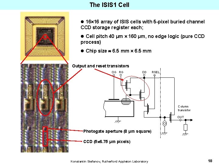 The ISIS 1 Cell l 16 16 array of ISIS cells with 5 -pixel