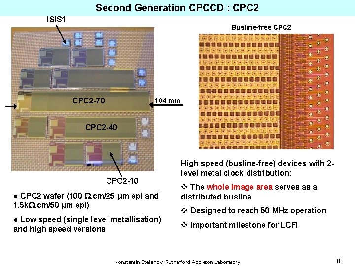 Second Generation CPCCD : CPC 2 ISIS 1 Busline-free CPC 2 -70 104 mm
