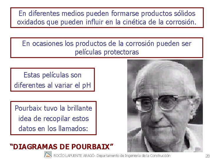 En diferentes medios pueden formarse productos sólidos oxidados que pueden influir en la cinética