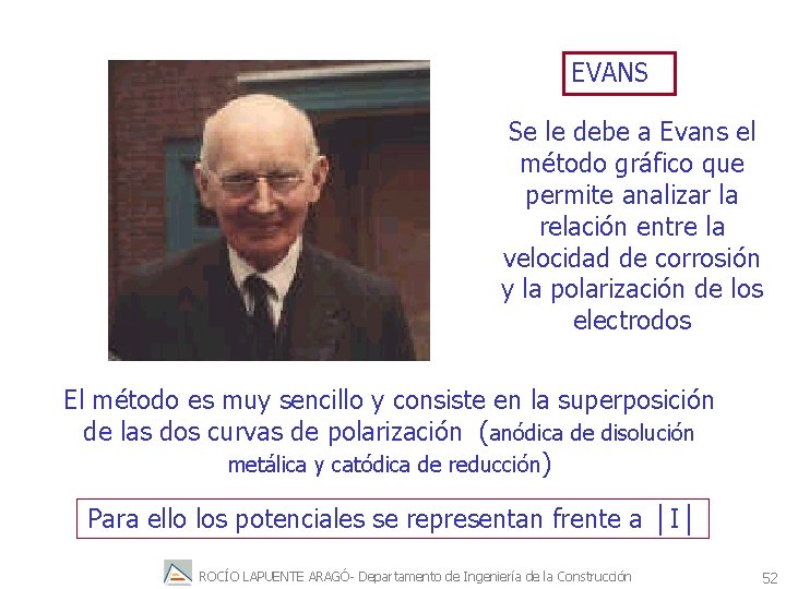 EVANS Se le debe a Evans el método gráfico que permite analizar la relación
