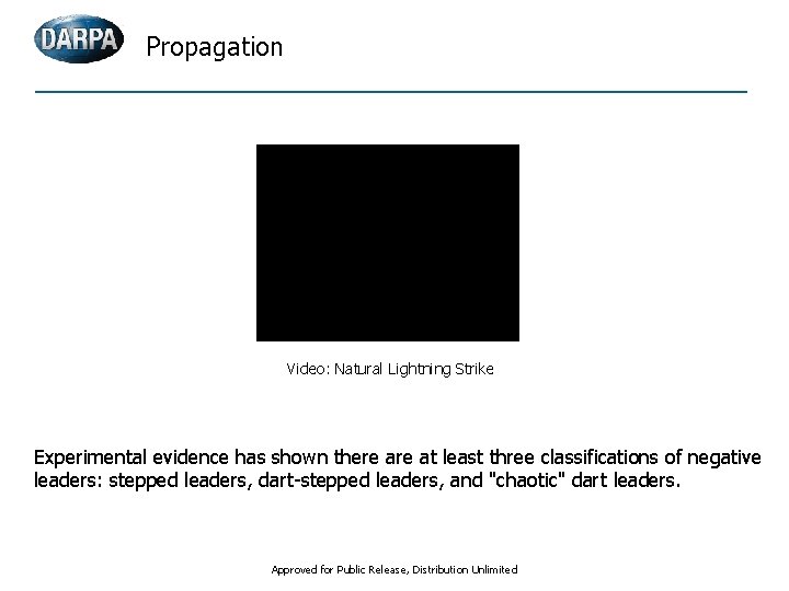 Propagation Video: Natural Lightning Strike Experimental evidence has shown there at least three classifications