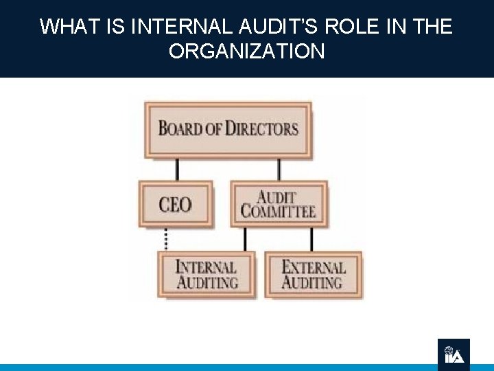 WHAT IS INTERNAL AUDIT’S ROLE IN THE ORGANIZATION 