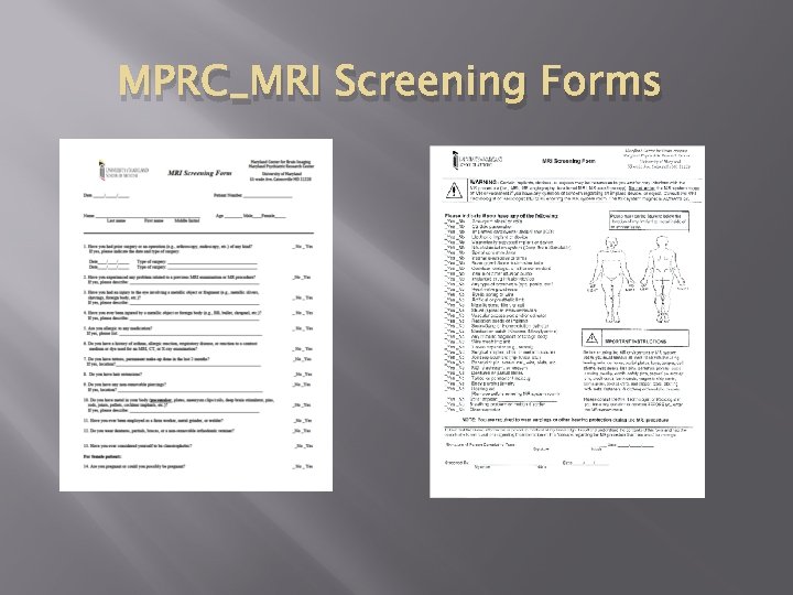 MPRC_MRI Screening Forms 