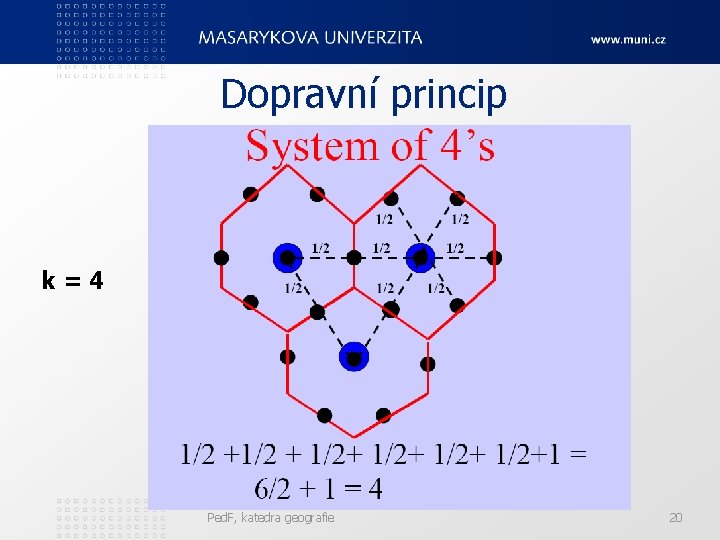 Dopravní princip k=4 Ped. F, katedra geografie 20 