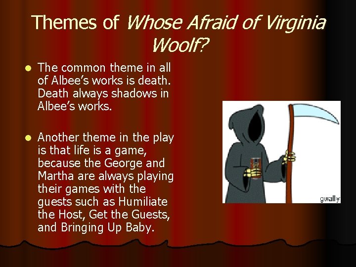 Themes of Whose Afraid of Virginia Woolf? l The common theme in all of