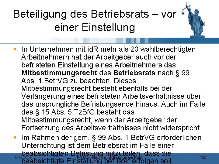 Beteiligung des Betriebsrats – vor einer Einstellung § In Unternehmen mit id. R mehr