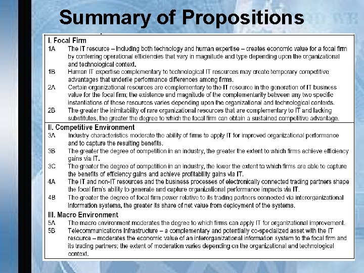 Summary of Propositions 
