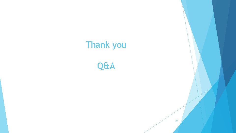 Thank you Q&A 20 
