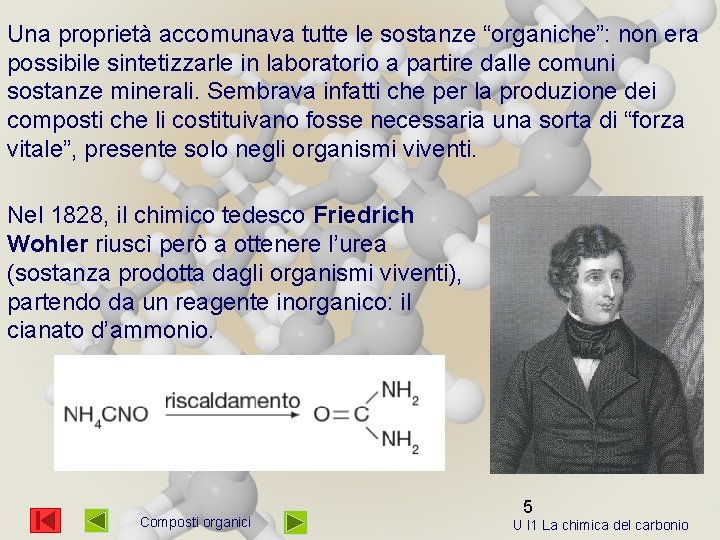 Una proprietà accomunava tutte le sostanze “organiche”: non era possibile sintetizzarle in laboratorio a