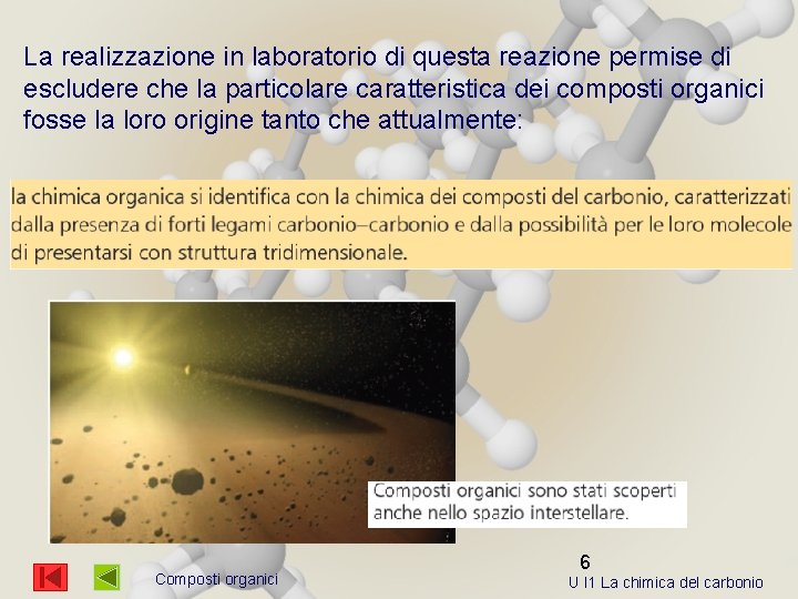 La realizzazione in laboratorio di questa reazione permise di escludere che la particolare caratteristica