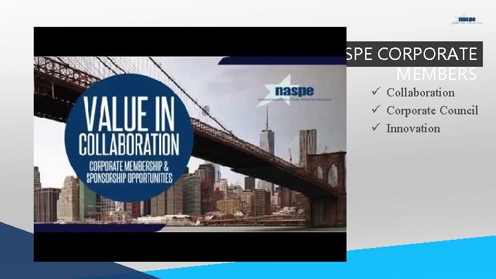 NASPE CORPORATE MEMBERS ü Collaboration ü Corporate Council ü Innovation 