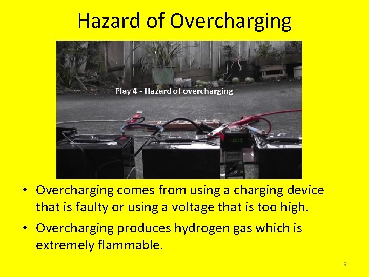 Hazard of Overcharging Play 4 - Hazard of overcharging • Overcharging comes from using