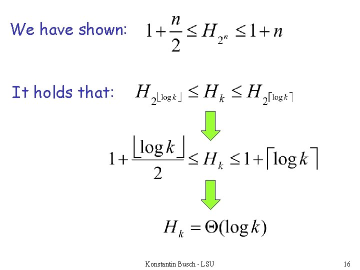 We have shown: It holds that: Konstantin Busch - LSU 16 