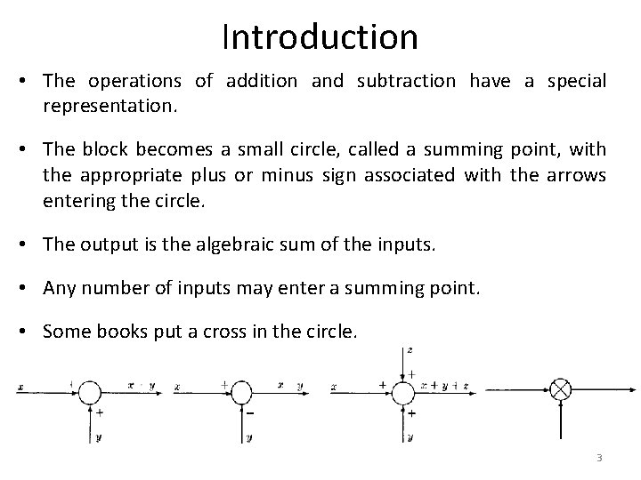 Introduction • The operations of addition and subtraction have a special representation. • The Introduction • The operations of addition and subtraction have a special representation. • The