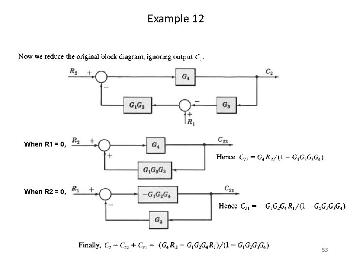 Example 12 When R 1 = 0, When R 2 = 0, 53 Example 12 When R 1 = 0, When R 2 = 0, 53