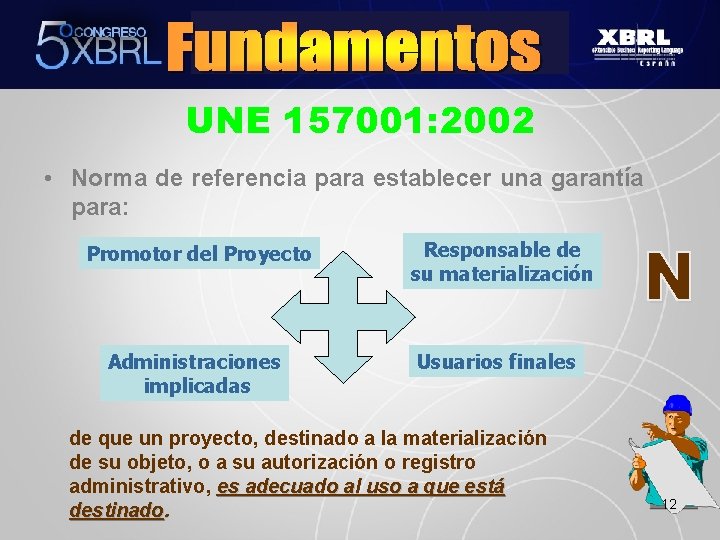UNE 157001: 2002 • Norma de referencia para establecer una garantía para: Promotor del
