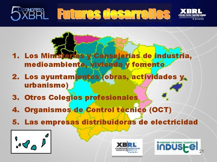 1. Los Ministerios y Consejerías de industria, medioambiente, vivienda y fomento 2. Los ayuntamientos