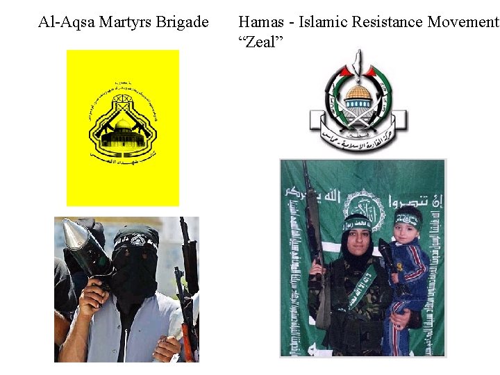Al-Aqsa Martyrs Brigade Hamas - Islamic Resistance Movement “Zeal” 