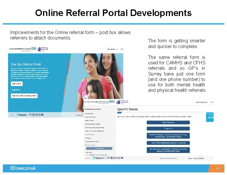 Online Referral Portal Developments Improvements for the Online referral form – post box allows