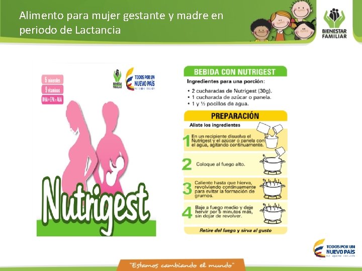Alimento para mujer gestante y madre en periodo de Lactancia 