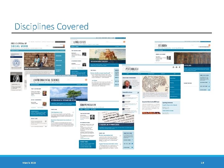 Disciplines Covered March 2015 16 