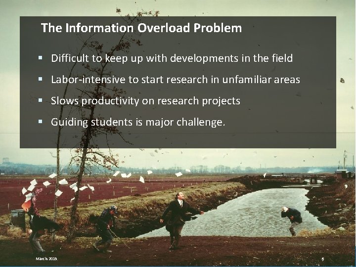 The Information Overload Problem § Difficult to keep up with developments in the field