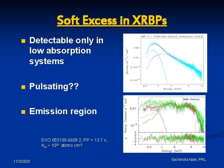 Soft Excess in XRBPs n Detectable only in low absorption systems n Pulsating? ?