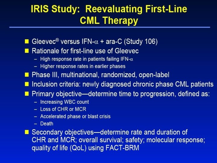 IRIS Study: Reevaluating First-Line CML Therapy 