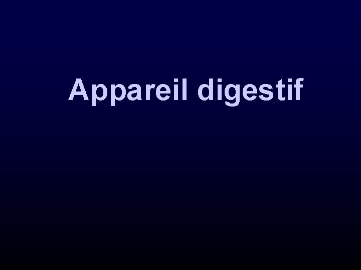 Appareil digestif 