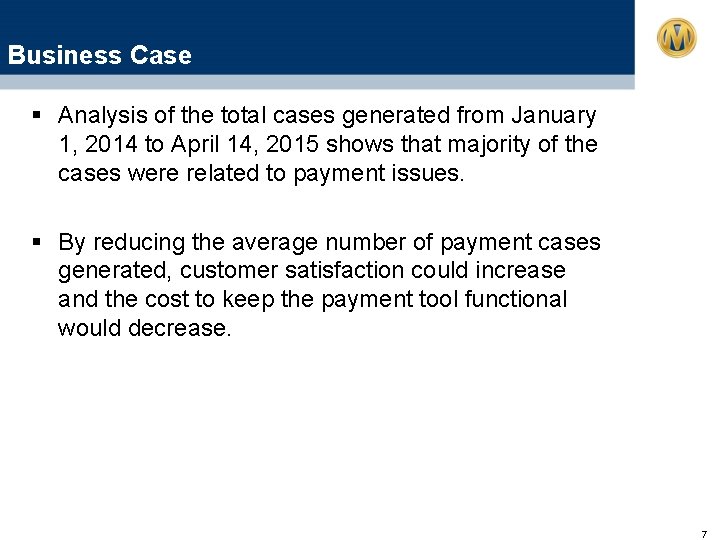 Business Case § Analysis of the total cases generated from January 1, 2014 to