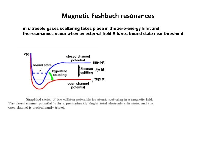 Magnetic Feshbach resonances in ultracold gases scattering takes place in the zero-energy limit and