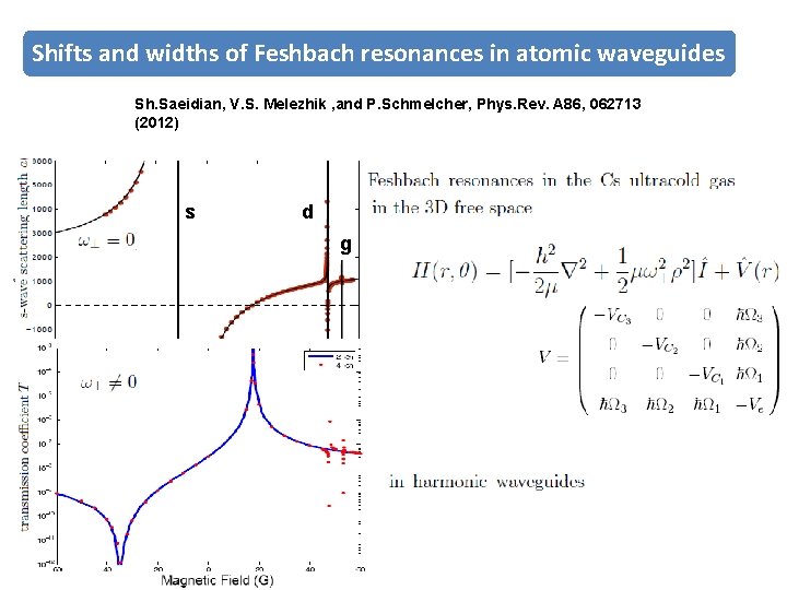 tensorial structure of the interatomic interaction V(r) Shifts and widths of Feshbach resonances in