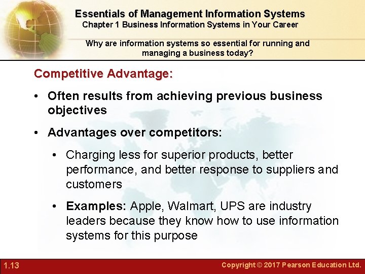 Essentials of Management Information Systems Chapter 1 Business Information Systems in Your Career Why