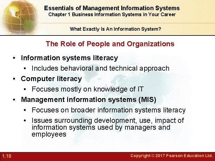 Essentials of Management Information Systems Chapter 1 Business Information Systems in Your Career What Essentials of Management Information Systems Chapter 1 Business Information Systems in Your Career What