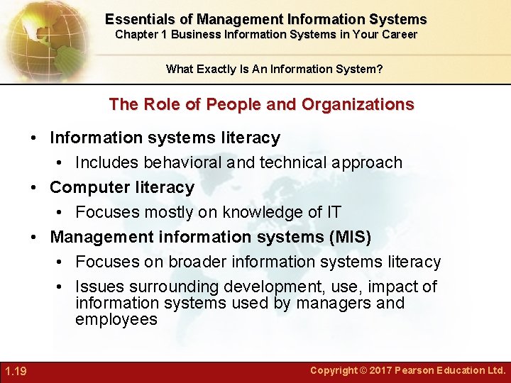 Essentials of Management Information Systems Chapter 1 Business Information Systems in Your Career What