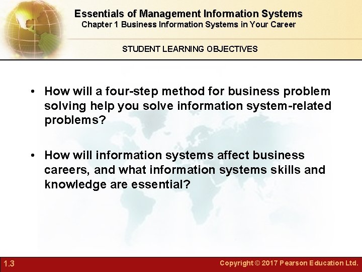 Essentials of Management Information Systems Chapter 1 Business Information Systems in Your Career STUDENT Essentials of Management Information Systems Chapter 1 Business Information Systems in Your Career STUDENT