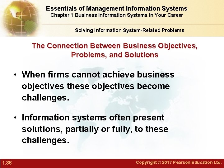 Essentials of Management Information Systems Chapter 1 Business Information Systems in Your Career Solving