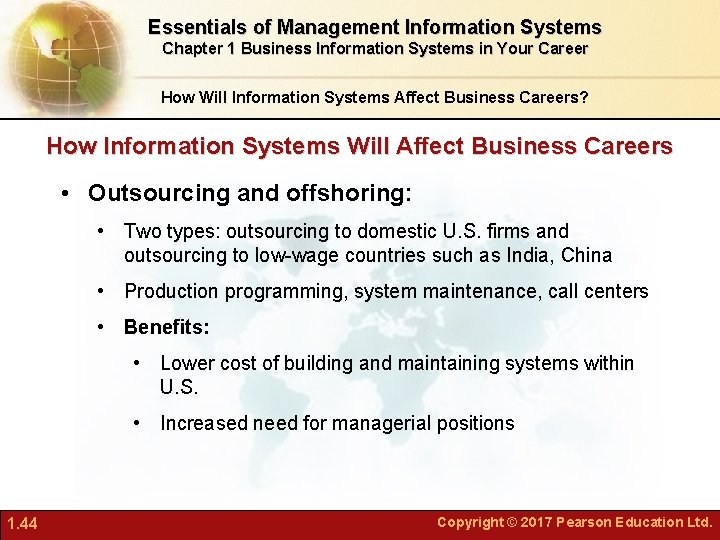 Essentials of Management Information Systems Chapter 1 Business Information Systems in Your Career How Essentials of Management Information Systems Chapter 1 Business Information Systems in Your Career How