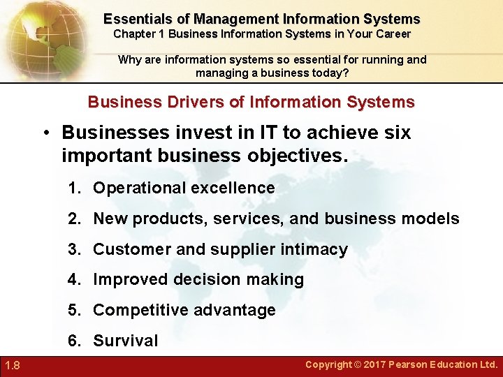 Essentials of Management Information Systems Chapter 1 Business Information Systems in Your Career Why