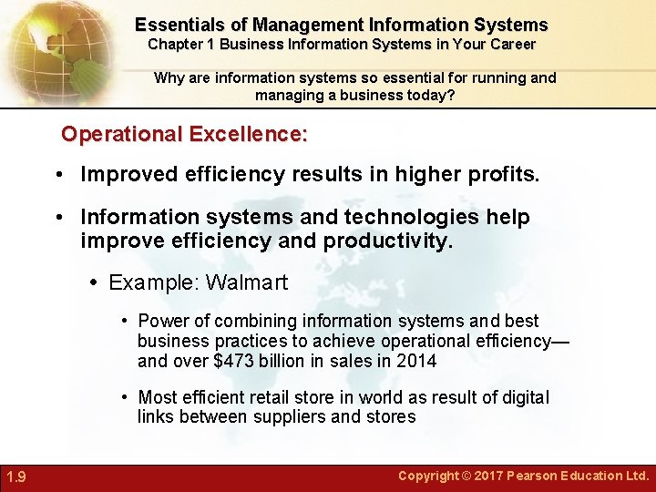 Essentials of Management Information Systems Chapter 1 Business Information Systems in Your Career Why