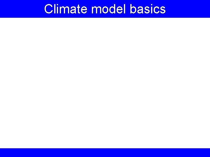 Climate model basics 