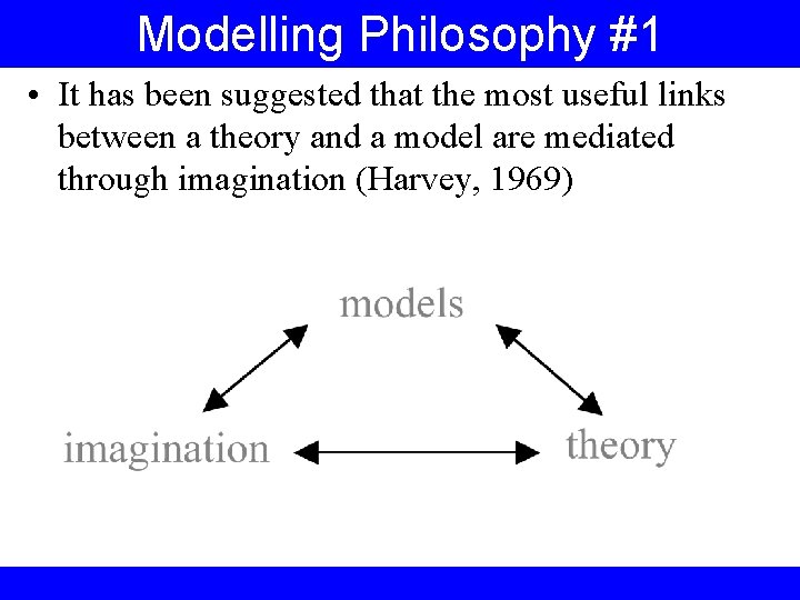 Modelling Philosophy #1 • It has been suggested that the most useful links between