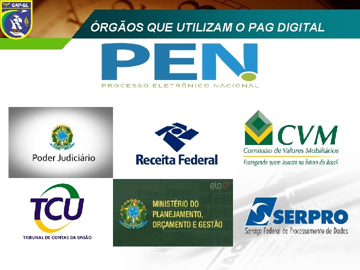 ÓRGÃOS QUE UTILIZAM O PAG DIGITAL ECCD 2008 