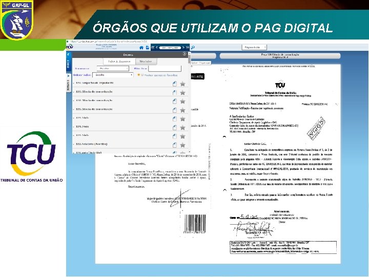 ÓRGÃOS QUE UTILIZAM O PAG DIGITAL ECCD 2008 