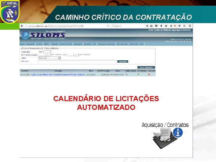 CAMINHO CRÍTICO DA CONTRATAÇÃO ECCD 2008 CALENDÁRIO DE LICITAÇÕES AUTOMATIZADO 