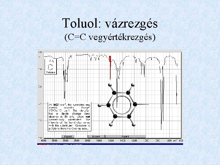 Toluol: vázrezgés (C=C vegyértékrezgés) 